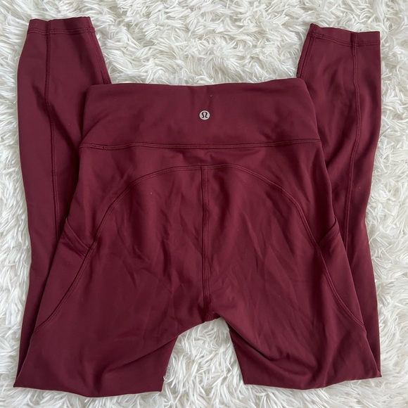 Lululemon Invigorate High-Rise Tight 25" Red Merlot w/ Pockets - Size 4 - Picture 7 of 9